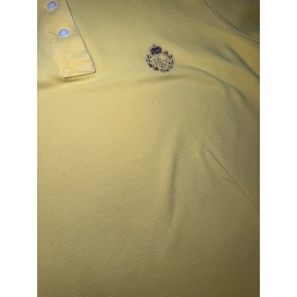 Lauren Ralph Lauren Yellow Polo Shirt Womens Size Small Crest Logo
